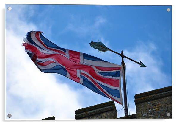 Union Jack on Langham Church Acrylic by Paul Betts