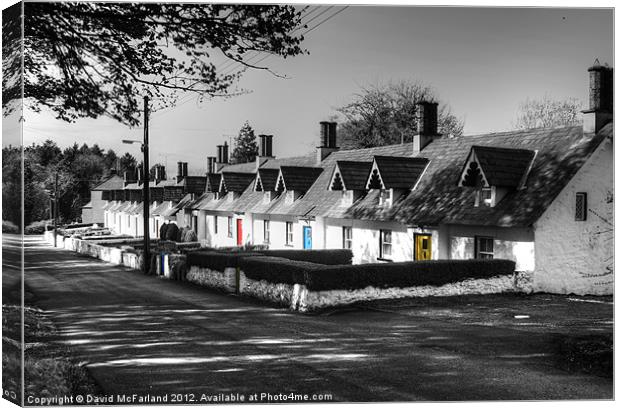 Lindseyville Cottages, Cookstown Canvas Print by David McFarland