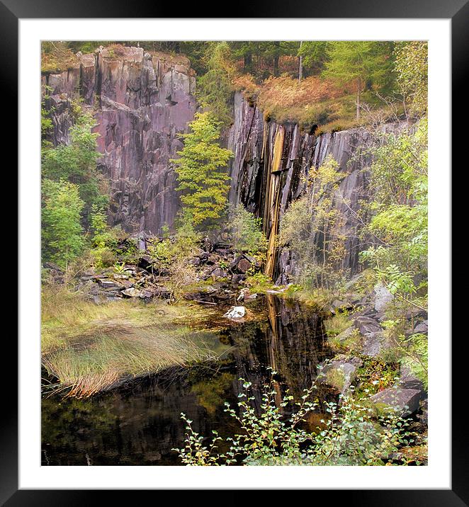 Quarry Water Framed Mounted Print by Richard Thomas