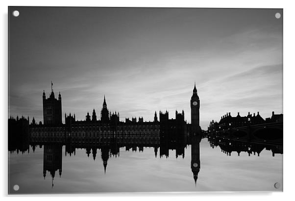 Westminster Reflections - Mono Acrylic by Sandi-Cockayne ADPS