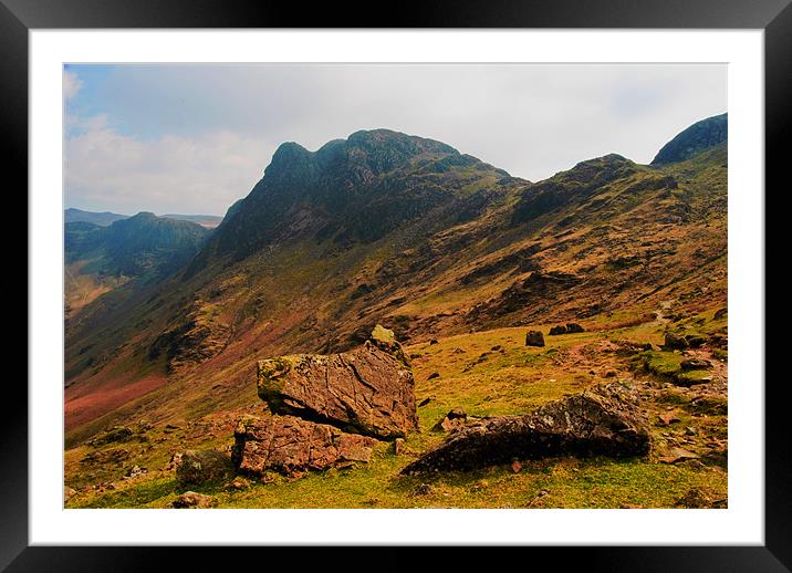 Langdale Pikes Framed Mounted Print by eric carpenter