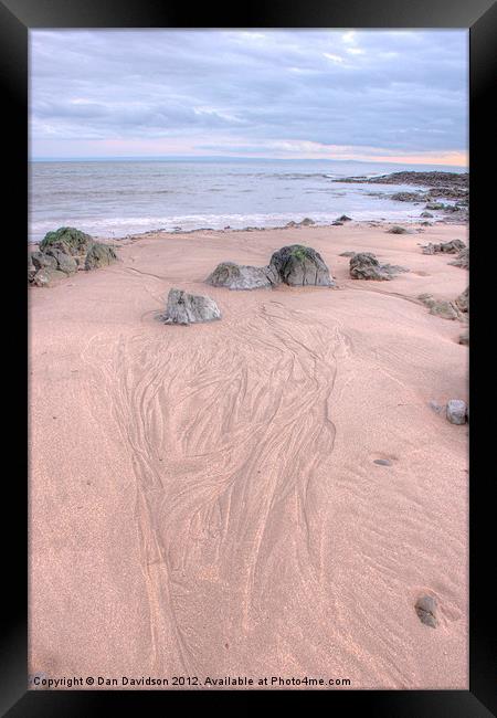 Bracelet Bay Sand trails Framed Print by Dan Davidson