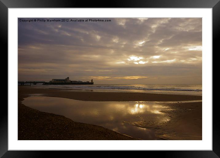 The beach and the pier Framed Mounted Print by Phil Wareham