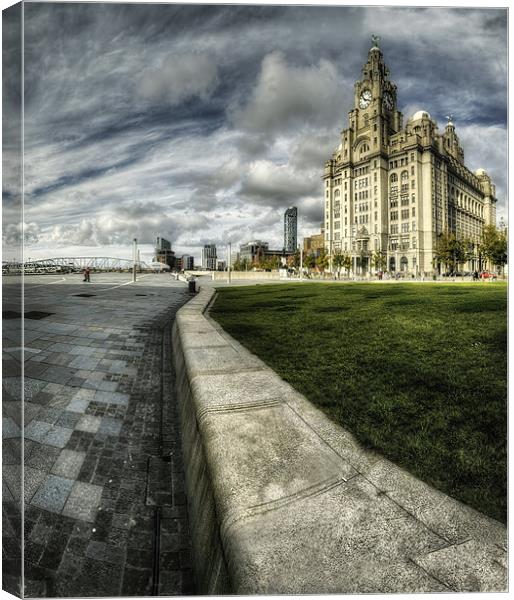 LIVER BUILDING AND WATERFRONT Canvas Print by Shaun Dickinson