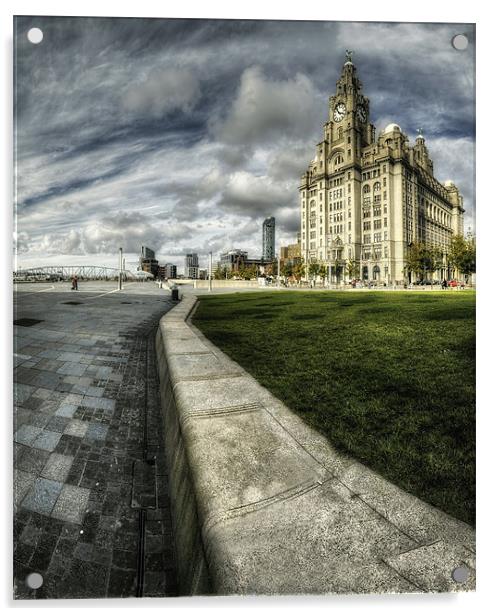 LIVER BUILDING AND WATERFRONT Acrylic by Shaun Dickinson