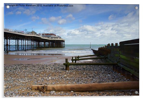 Tween Pier and Groyne Acrylic by Phil Wareham
