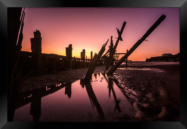 Jagged Iron at Happisburgh Framed Print by Stephen Mole