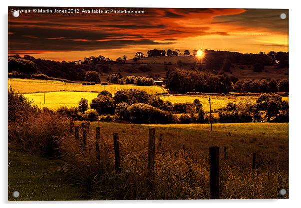 Sunset over the Howardian Hills Acrylic by K7 Photography