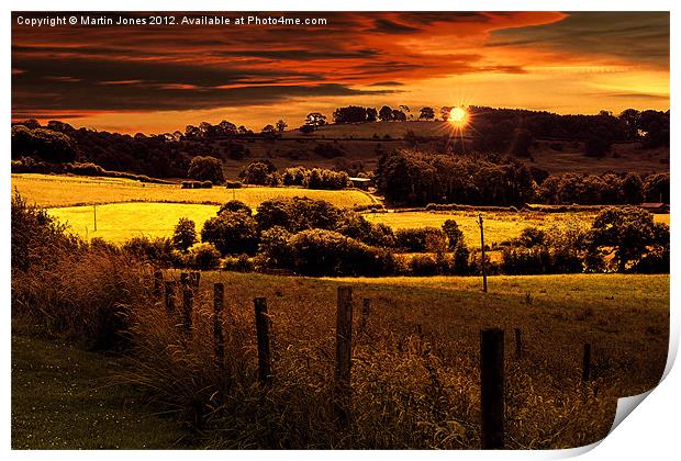 Sunset over the Howardian Hills Print by K7 Photography