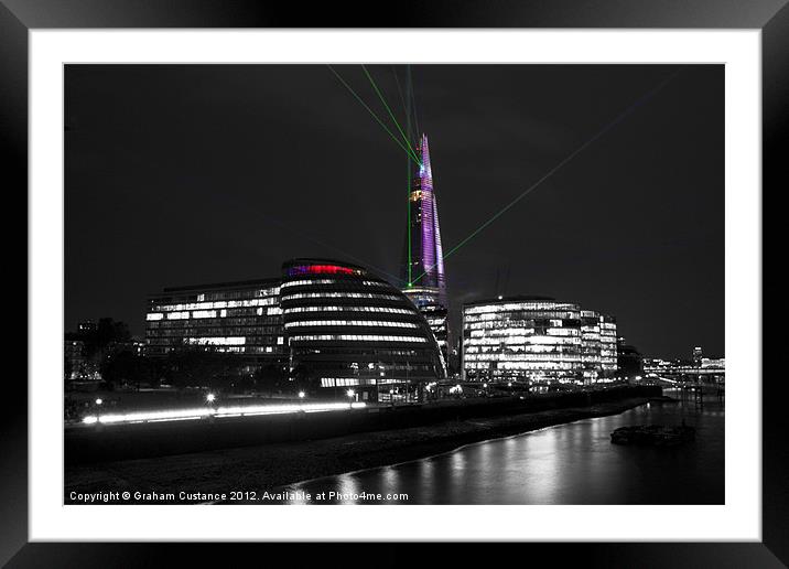 The Shard Lasers Framed Mounted Print by Graham Custance