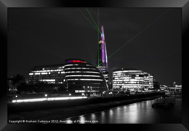 The Shard Lasers Framed Print by Graham Custance