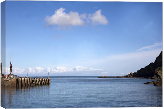 Ilfracombe Harbour Entrance Canvas Print by Mike Gorton