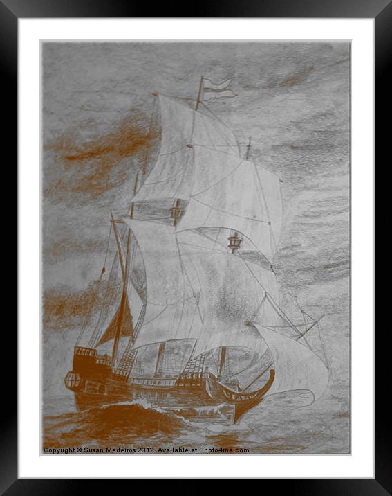Sailing The High Seas Framed Mounted Print by Susan Medeiros