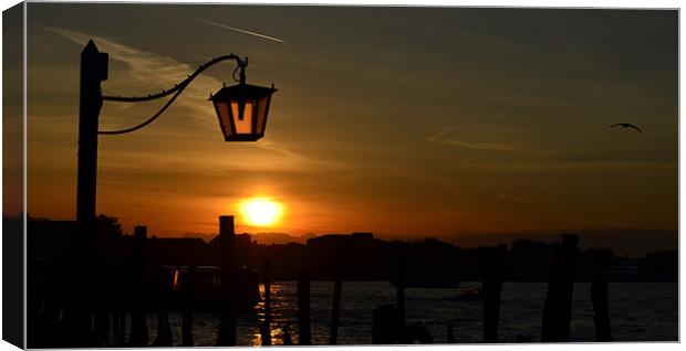 Sunrise in Venice Canvas Print by barbara walsh