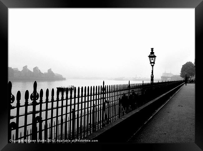 Fog on The Thames Framed Print by Karen Martin