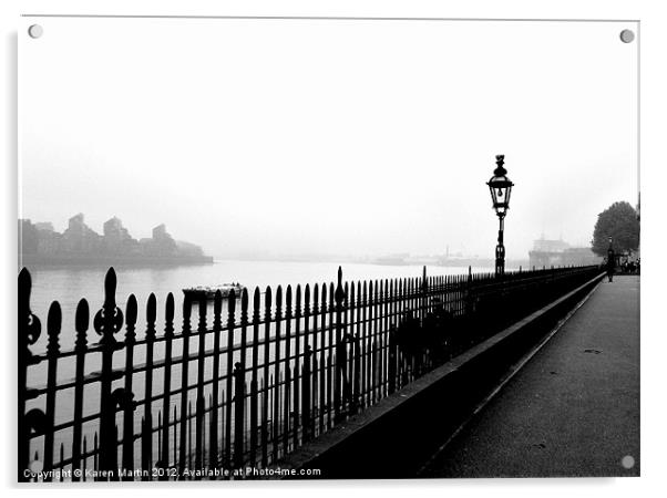 Fog on The Thames Acrylic by Karen Martin