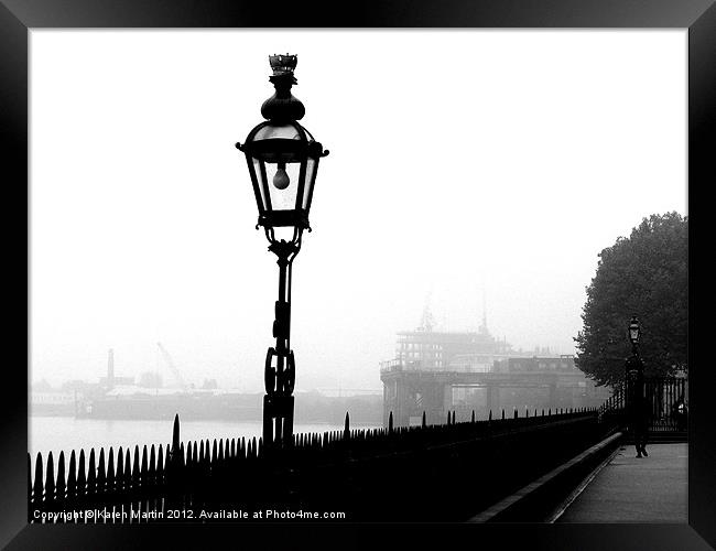 Greenwich Lamp Framed Print by Karen Martin