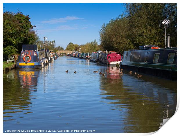 The Oxford Union Canal at Heyford Wharf Print by Louise Heusinkveld