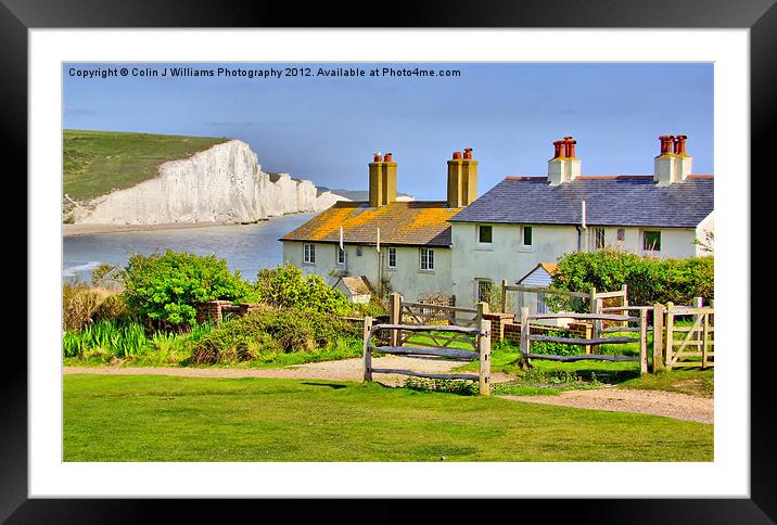 Coastguard Cottages - The Seven Sisters Framed Mounted Print by Colin Williams Photography