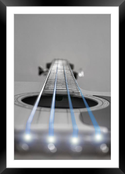 Blue String Bass Framed Mounted Print by Paul Madden