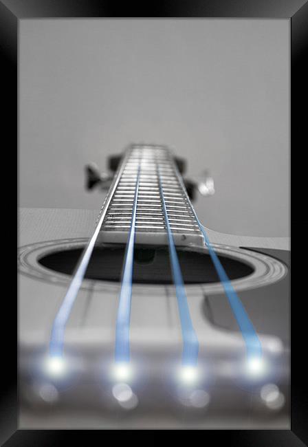 Blue String Bass Framed Print by Paul Madden