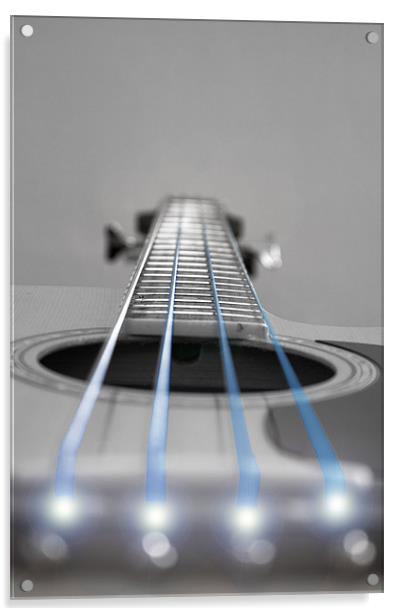 Blue String Bass Acrylic by Paul Madden