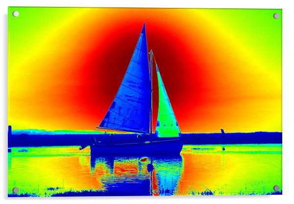 Sailing at Blakeney Acrylic by Paul Betts