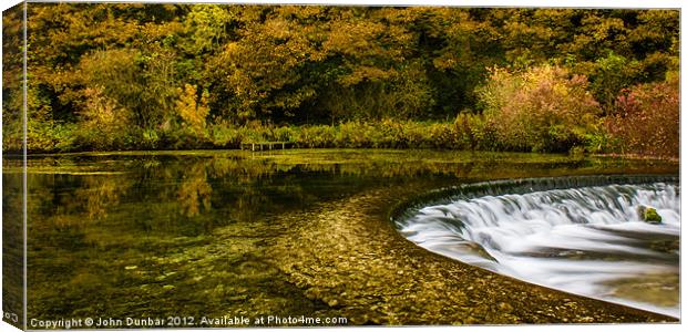 Autumn on the River Lathkill Canvas Print by John Dunbar