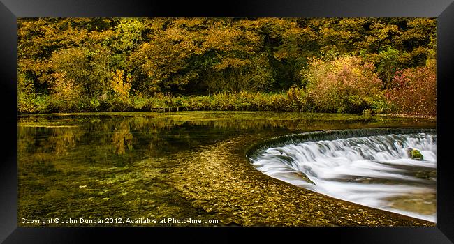 Autumn on the River Lathkill Framed Print by John Dunbar