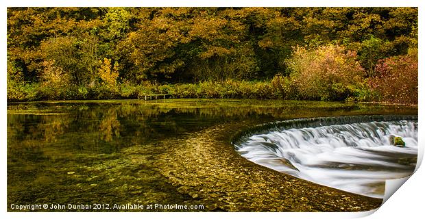 Autumn on the River Lathkill Print by John Dunbar