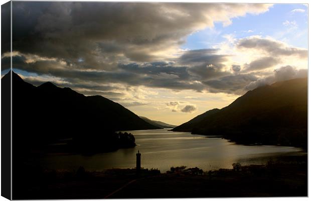 Sunset at Glenfinnan Monument Canvas Print by Sarah George