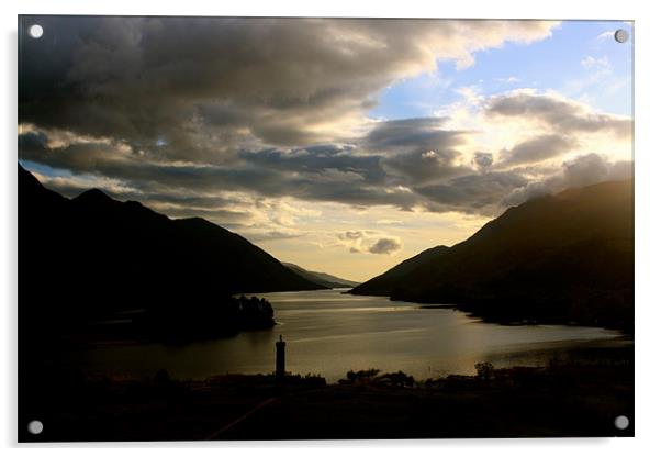 Sunset at Glenfinnan Monument Acrylic by Sarah George