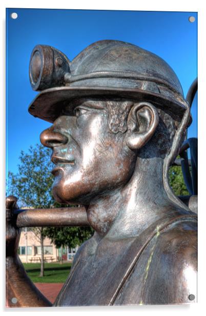 Miner Statue Acrylic by Steve Purnell