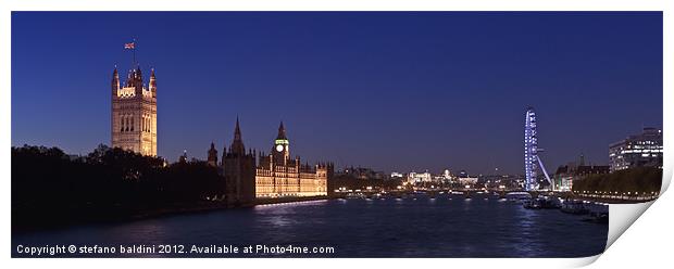 London skyline at night Print by stefano baldini