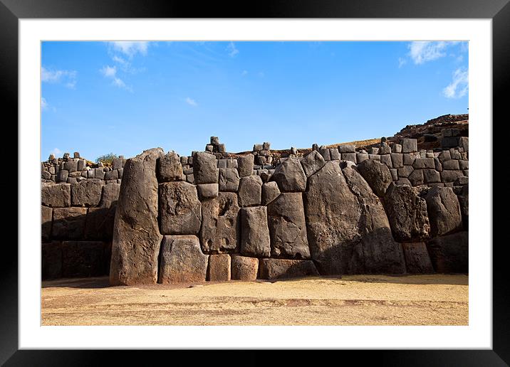Sacsayhuanan Inca Temple Framed Mounted Print by Gail Johnson