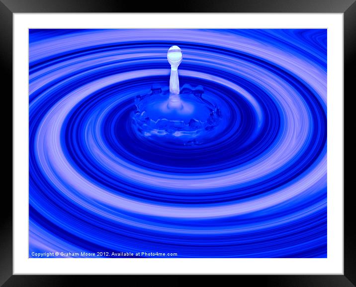 Droplet swirl Framed Mounted Print by Graham Moore