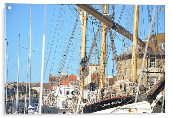 Tall ship Pelican Acrylic by Malcolm Snook