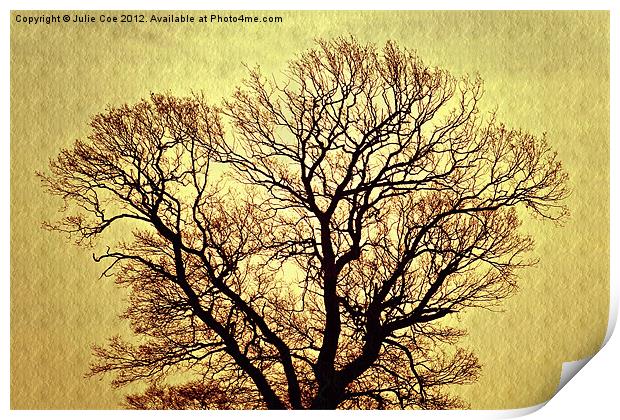 Golden Tree Print by Julie Coe