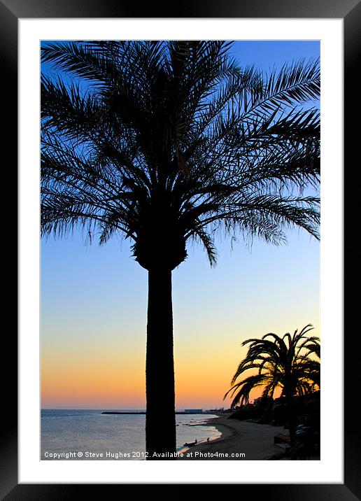 Sunset on the Mediterranean Framed Mounted Print by Steve Hughes
