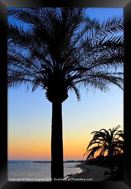 Sunset on the Mediterranean Framed Print by Steve Hughes
