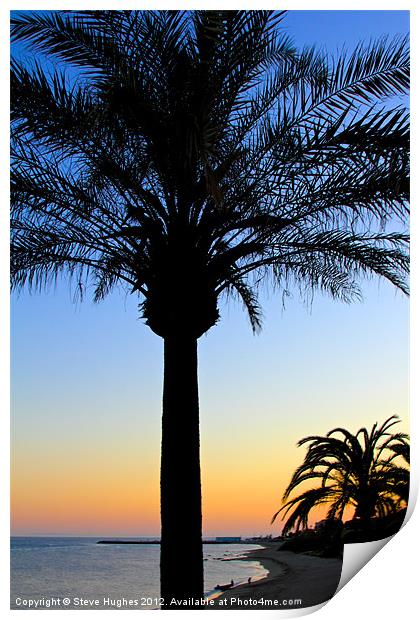 Sunset on the Mediterranean Print by Steve Hughes