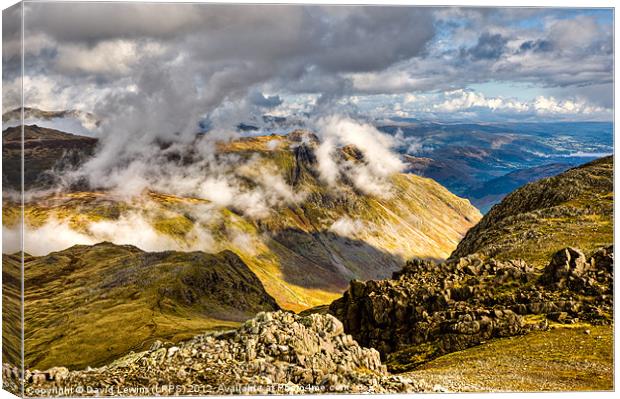 The Langdale Pikes - Cumbria Canvas Print by David Lewins (LRPS)