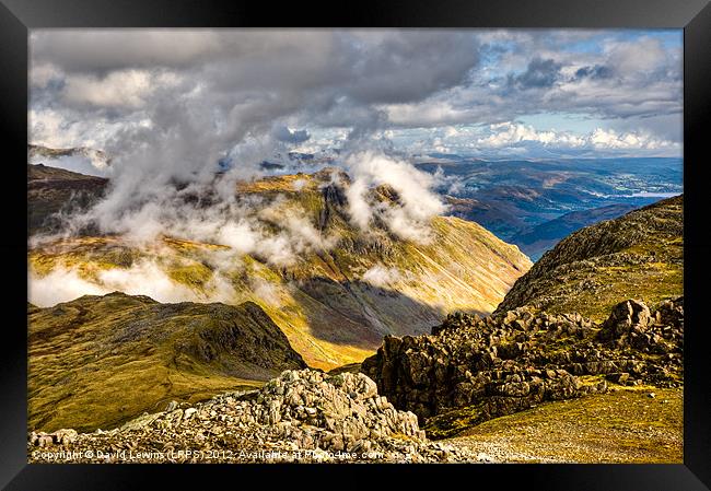 The Langdale Pikes - Cumbria Framed Print by David Lewins (LRPS)
