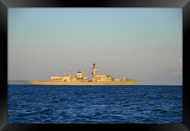 Frigate HMS Monmouth Framed Print by Malcolm Snook