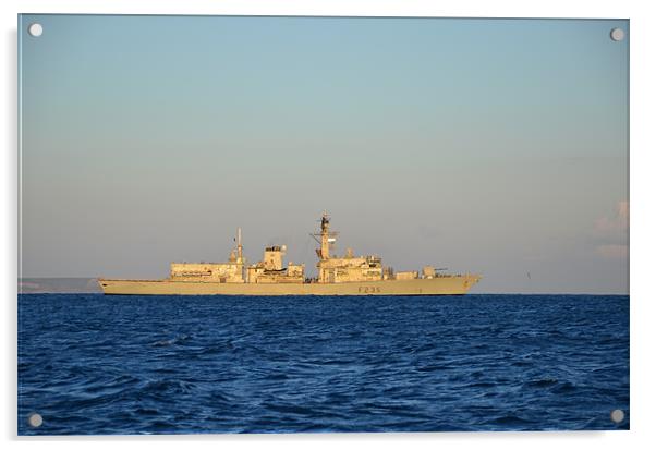 Frigate HMS Monmouth Acrylic by Malcolm Snook