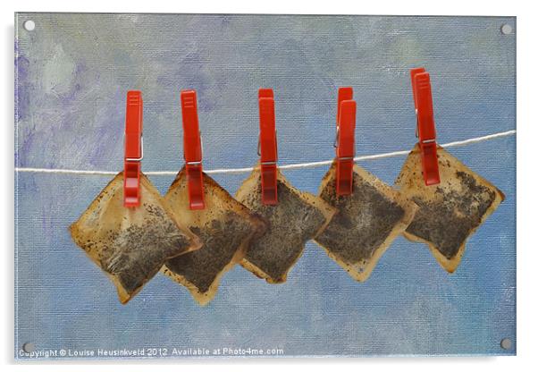 Reuse the Tea Bags Acrylic by Louise Heusinkveld