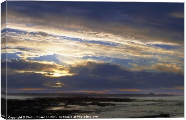 Sun set over coast Canvas Print by Phillip Shannon