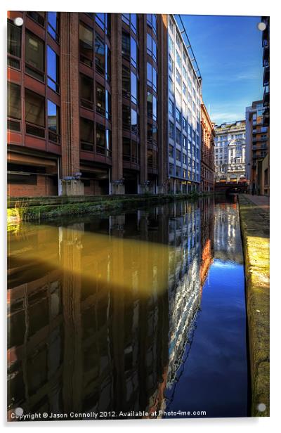 Rochdale Canal Reflections Acrylic by Jason Connolly