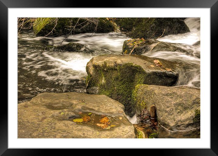 Waterfall in Autumn Framed Mounted Print by Steve Purnell