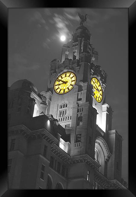 Top of the Liver Building Framed Print by Paul Madden